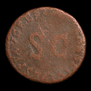 Rome, Emperor Titus (Portrait of Tiberius, "Restoration" Issue), AE As - 80 to 81 CE - Roman Empire