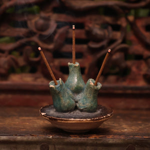 China, Ming Dynasty, Sancai Glazed Ceramic Incense Holder, Floral Design - c. 1400s to 1500s CE - Imperial China