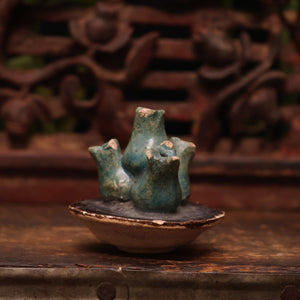 China, Ming Dynasty, Sancai Glazed Ceramic Incense Holder, Floral Design - c. 1400s to 1500s CE - Imperial China