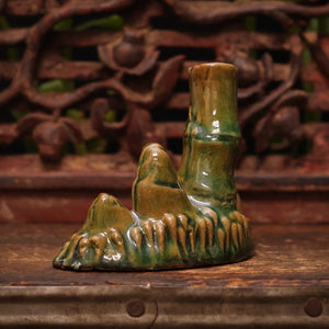 China, Qing Dynasty, Bamboo Ceramic Calligraphy Brush Holder - c. early 1900s CE - Imperial China