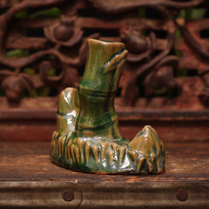 China, Qing Dynasty, Bamboo Ceramic Calligraphy Brush Holder - c. early 1900s CE - Imperial China