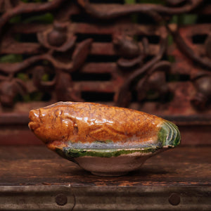 China, Ming Dynasty, Fish-Shaped Sancai Ceramic Offering - c. 1400s to 1500s CE - Imperial China