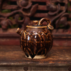 China, Qing Dynasty, Brown Glazed Small Water Drop Vessel (Calligraphy Tool) - c. early 1900s CE - Imperial China