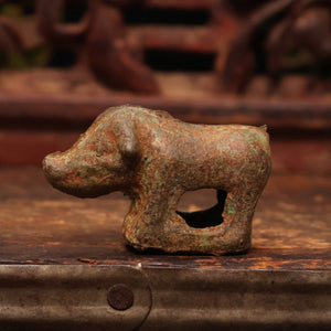 China, Song Dynasty, Miniature Cast Bronze Pig Figurine - c. 900s to 1100s CE - Imperial China