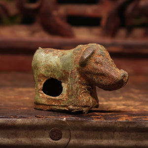 China, Song Dynasty, Miniature Cast Bronze Pig Figurine - c. 900s to 1100s CE - Imperial China