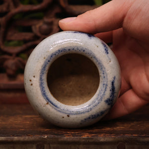 China, Ming Dynasty, Blue & White Glazed Ceramic Water Vessel for Calligraphy - c. 1500s to 1600s CE - Imperial China