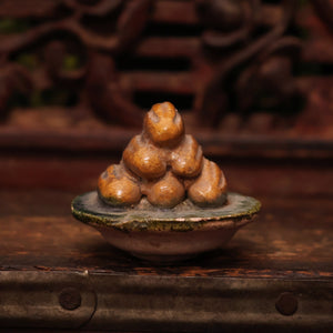China, Ming Dynasty, Food-Shaped Sancai Ceramic Offering - c. 1400s to 1600s CE - Imperial China