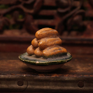 China, Ming Dynasty, Food-Shaped Sancai Ceramic Offering - c. 1400s to 1600s CE - Imperial China