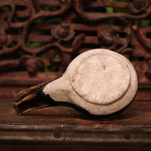 China, Qing Dynasty, Dark Glazed Ceramic Oil Lamp - c. early 1900s CE - Imperial China