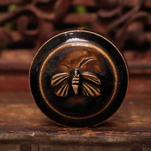 China, Ming Dynasty, Dark Glazed Ceramic Powder Compact - c. 1400s to 1600s CE - Imperial China