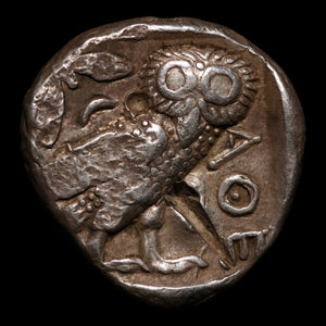 Attica, City of Athens, AR Tetradrachm (With Test Cut), Owl & Athena - c. 454 to 440 BCE - Ancient Greece