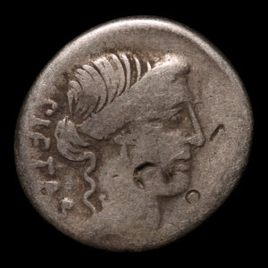Roman Republic, D. Iunius Brutus, AR Denarius (Julius Caesar as Dictator) - 48 BCE - Roman Republic