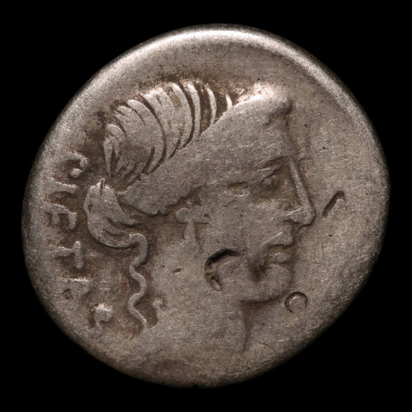Roman Republic, D. Iunius Brutus, AR Denarius (Julius Caesar as Dictat ...