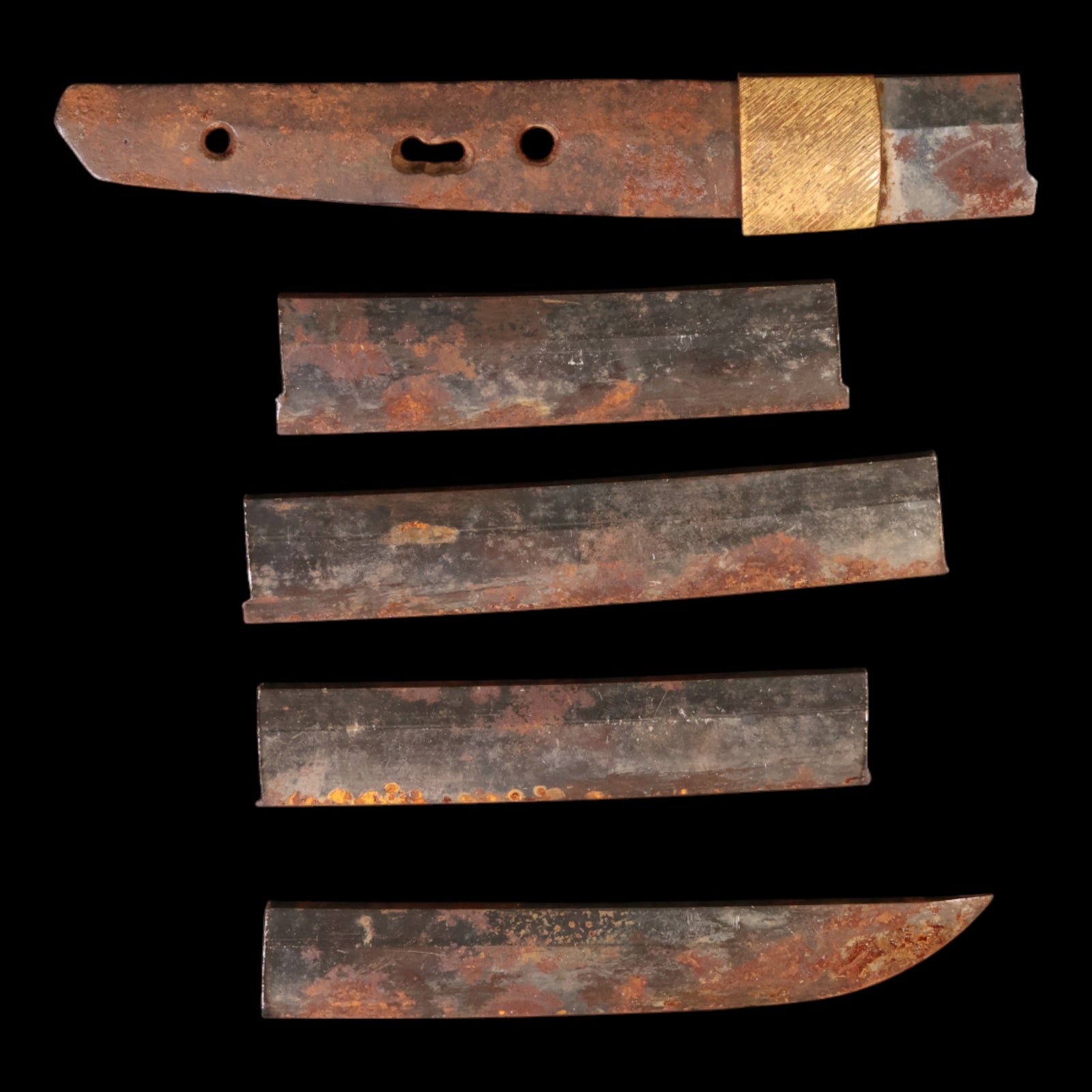 Complete Japanese Wakizashi (5 Cut Pieces), 25.75 inches - c. 1600 to 1800 - Edo Japan