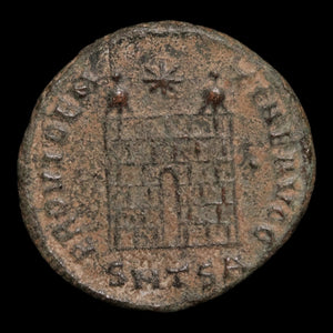 Rome, Emperor Constantine I, AE Unit, "Camp Gate" Reverse - 328 CE - Roman Empire