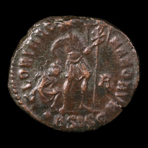 Rome, Emperor Valens, Bronze, Emperor Dragging Captive - 364 to 378 CE - Roman Empire