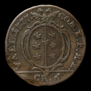 Swiss Cantons, Bishopric of Sion, BI 6 Kreuzers - 1777 CE - Switzerland