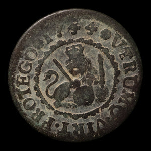 Spain, King Philip V, AE 2 Maravedis - 1744 CE - Spanish Empire