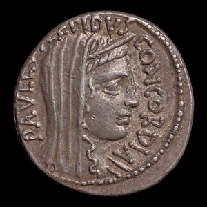 Roman Republic, L. Aemilius Paullus, AR Denarius, Concordia (Goddess of Agreement) - 62 BCE - Roman Republic