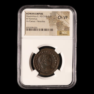 Rome, Emperor Maximinus Daia, Large Bronze, Genius Reverse (Ch VF) - 308 to 309 CE - NGC Certified