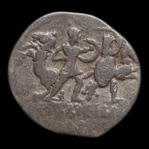 Roman Republic, M. Servilius, AR Denarius, Roma & Soldiers - 100 BCE - Roman Republic