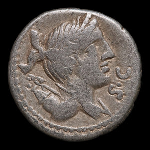 Roman Republic, Tiberius Claudius Nero, AR Denarius Serratus, Diana (Goddess of the Hunt) - 79 BCE - Roman Republic