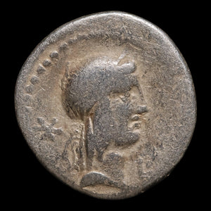 Roman Republic, L. Calpurnius Piso Frugi, AR Denarius, Apollo & Horseman - 90 BCE - Roman Republic