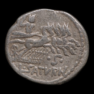 Roman Republic, L. Appuleius Saturninus, AR Denarius, Saturn (God of Time) - 104 BCE - Roman Republic