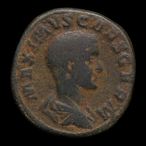 Rome, Maximus (Under Maximinus Thrax), AE Sestertius (Large Bronze), Emperor in Military Attire Reverse - 236 to 238 CE - Roman Empire