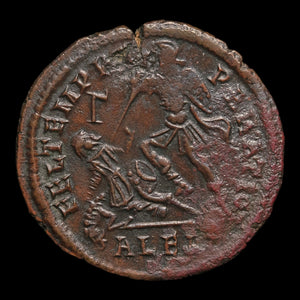 Rome, Emperor Constantius II, AE Unit, Soldier Spearing Fallen Horseman - 351 to 355 CE - Roman Empire