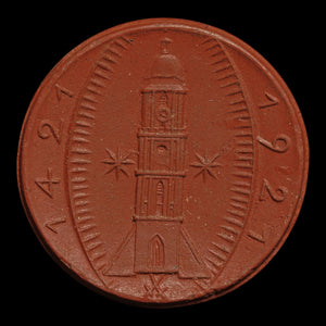 Weimar Germany, City of Amberg, Porcelain 25 Pfennigs Notgeld (Emergency Money) - 1921 CE - Weimar Republic