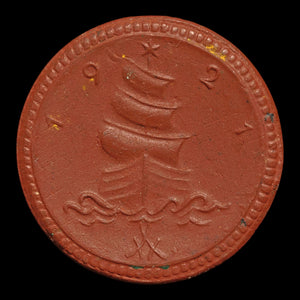 Weimar Germany, Saxony, Porcelain 1 Mark Notgeld (Emergency Money) - 1920 to 1921 CE - Weimar Republic