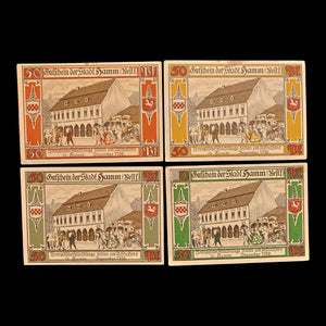 Weimar Germany, City of Hamm, Lot of Four Notgeld Notes - 1921 CE - Weimar Republic