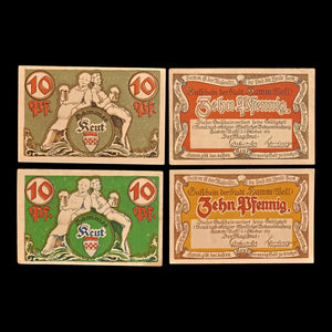 Weimar Germany, City of Hamm, Lot of Four Notgeld Notes - 1921 CE - Weimar Republic