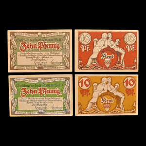 Weimar Germany, City of Hamm, Lot of Four Notgeld Notes - 1921 CE - Weimar Republic