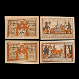 Weimar Germany, Oldenburg in Holstein, Lot of Four Notgeld Notes - 1922 CE - Weimar Republic