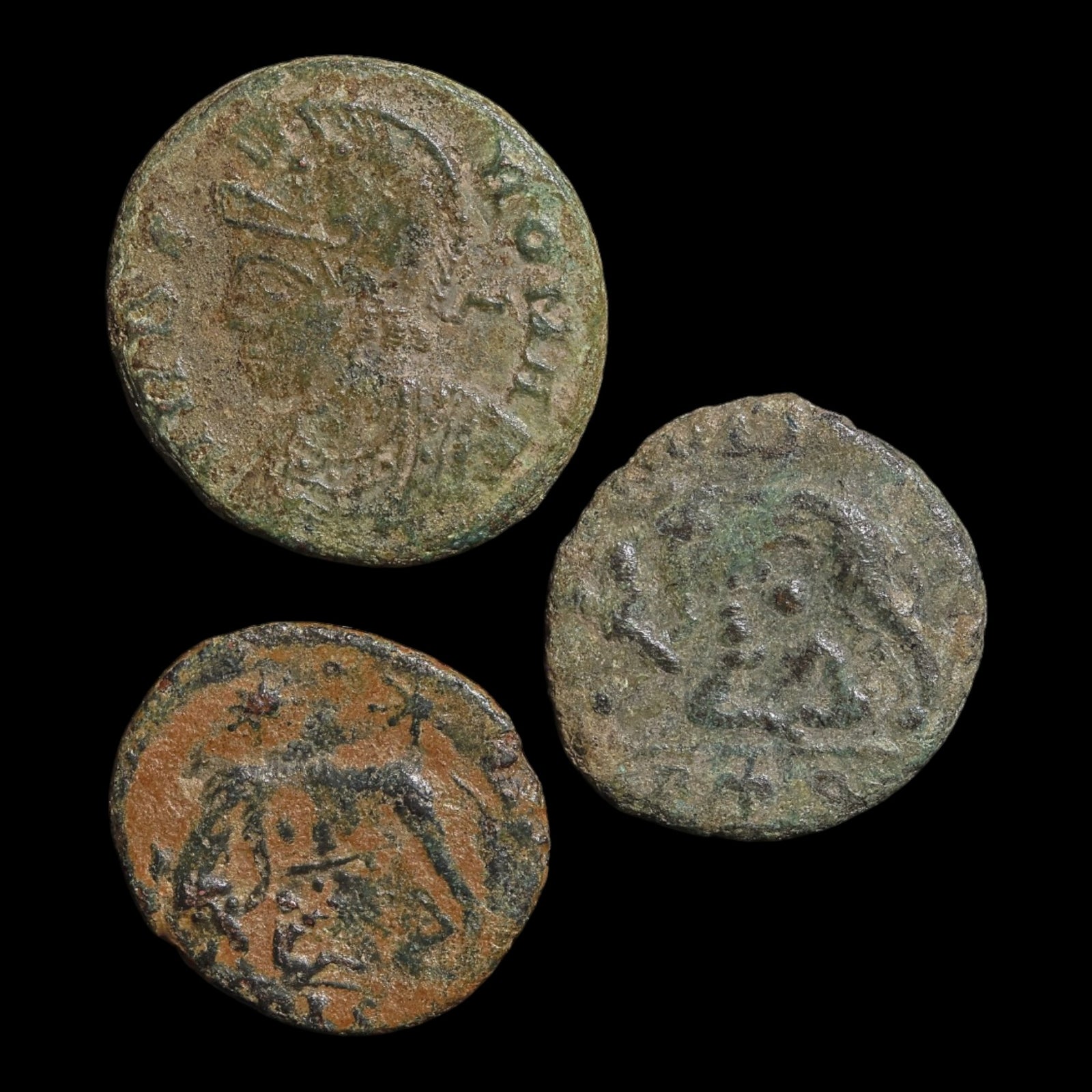 Rome, Constantine the Great, Lot of 3 "Urbs Roma" Commemorative Issues - c. 330 to 348 CE - Roman Empire