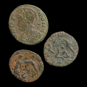 Rome, Constantine the Great, Lot of 3 "Urbs Roma" Commemorative Issues - c. 330 to 348 CE - Roman Empire