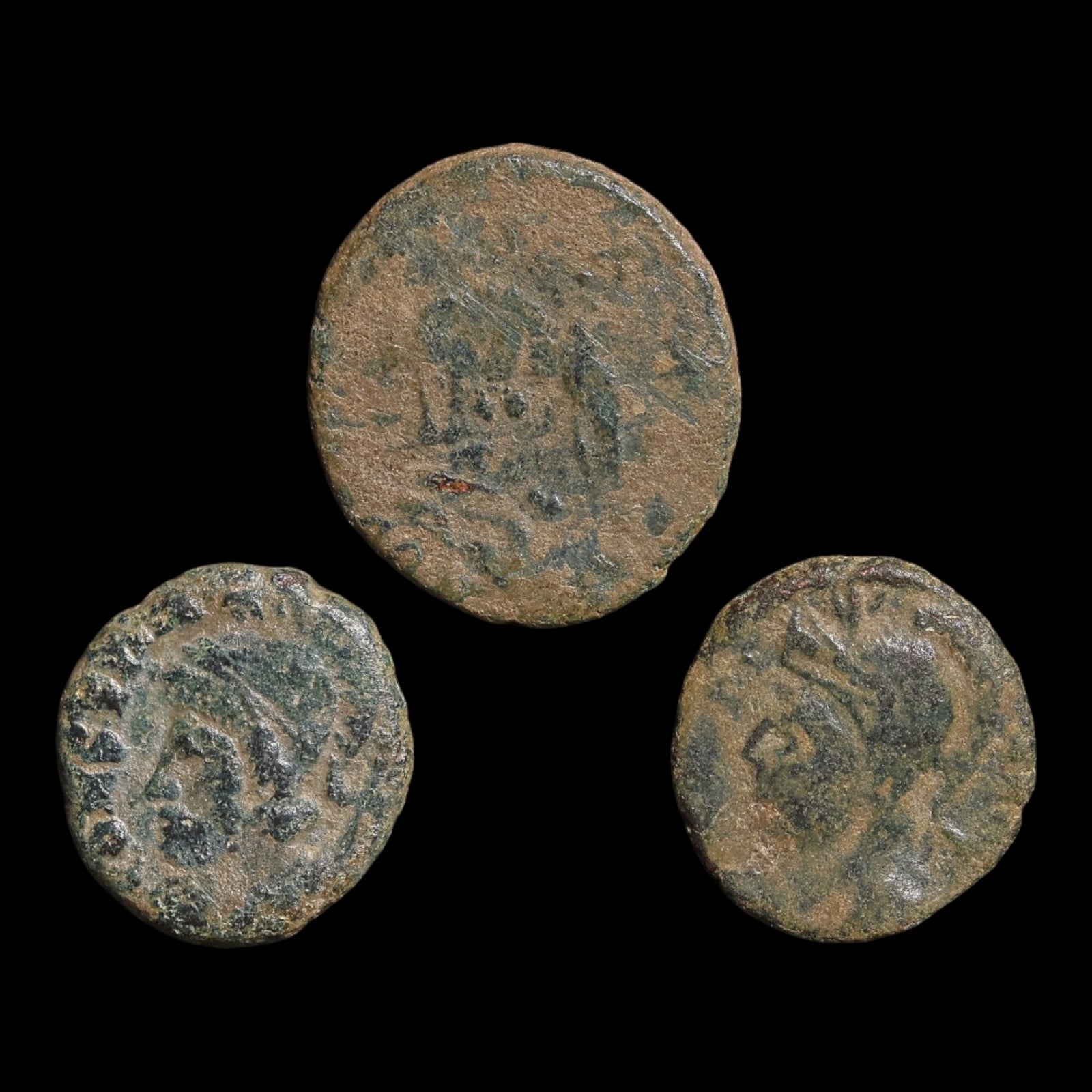 Rome, Constantine the Great, Lot of 3 Rome & Constantinople Commemorative Issues - c. 330 to 348 CE - Roman Empire