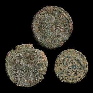 Rome, Constantine the Great, Lot of 3 "Urbs Roma" Commemorative Issues - c. 330 to 348 CE - Roman Empire