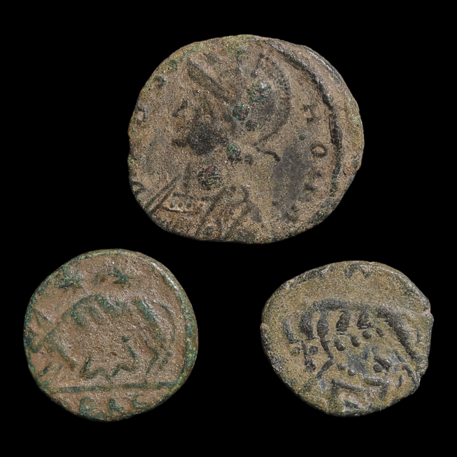 Rome, Constantine the Great, Lot of 3 "Urbs Roma" Commemorative Issues - c. 330 to 348 CE - Roman Empire