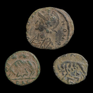 Rome, Constantine the Great, Lot of 3 "Urbs Roma" Commemorative Issues - c. 330 to 348 CE - Roman Empire