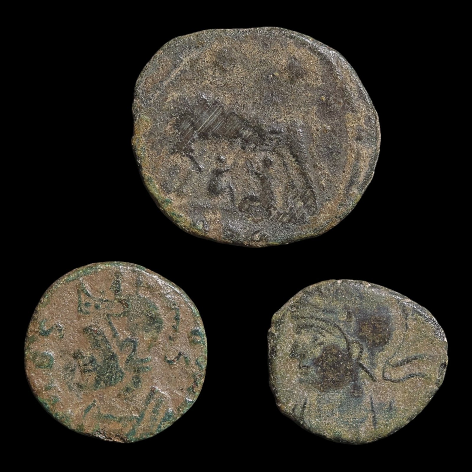 Rome, Constantine the Great, Lot of 3 "Urbs Roma" Commemorative Issues - c. 330 to 348 CE - Roman Empire