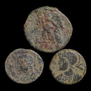 Rome, Constantine the Great, Lot of 3 Rome & Constantinople Commemorative Issues - c. 330 to 348 CE - Roman Empire