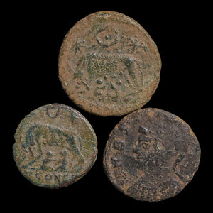 Rome, Constantine the Great, Lot of 3 Rome & Constantinople Commemorative Issues - c. 330 to 348 CE - Roman Empire