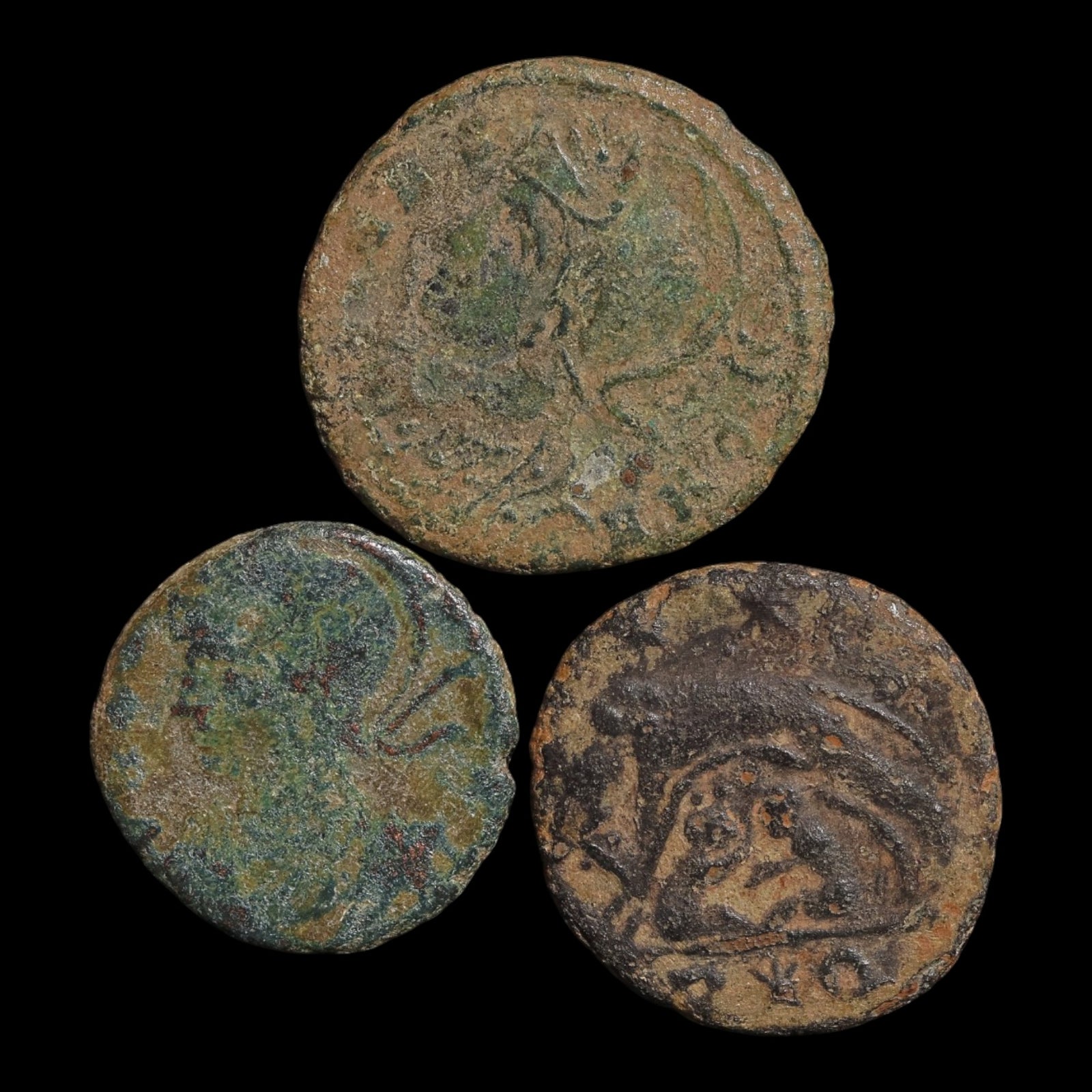 Rome, Constantine the Great, Lot of 3 Rome & Constantinople Commemorative Issues - c. 330 to 348 CE - Roman Empire