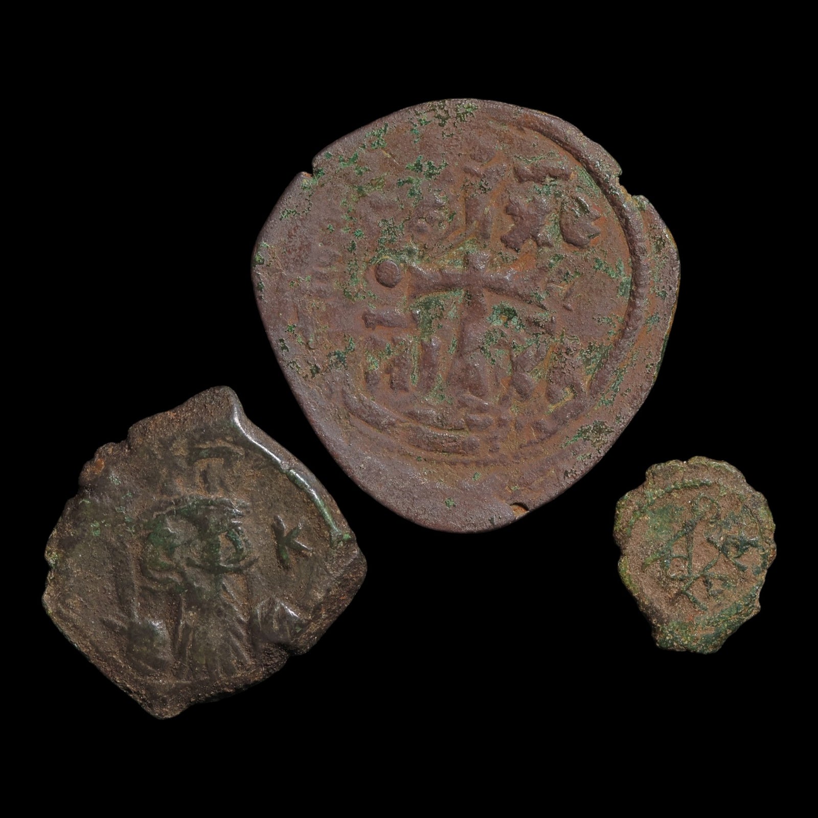 Byzantine Empire, Lot of 3 Copper Issues - c. 500 to 900 CE - Byzantine Empire