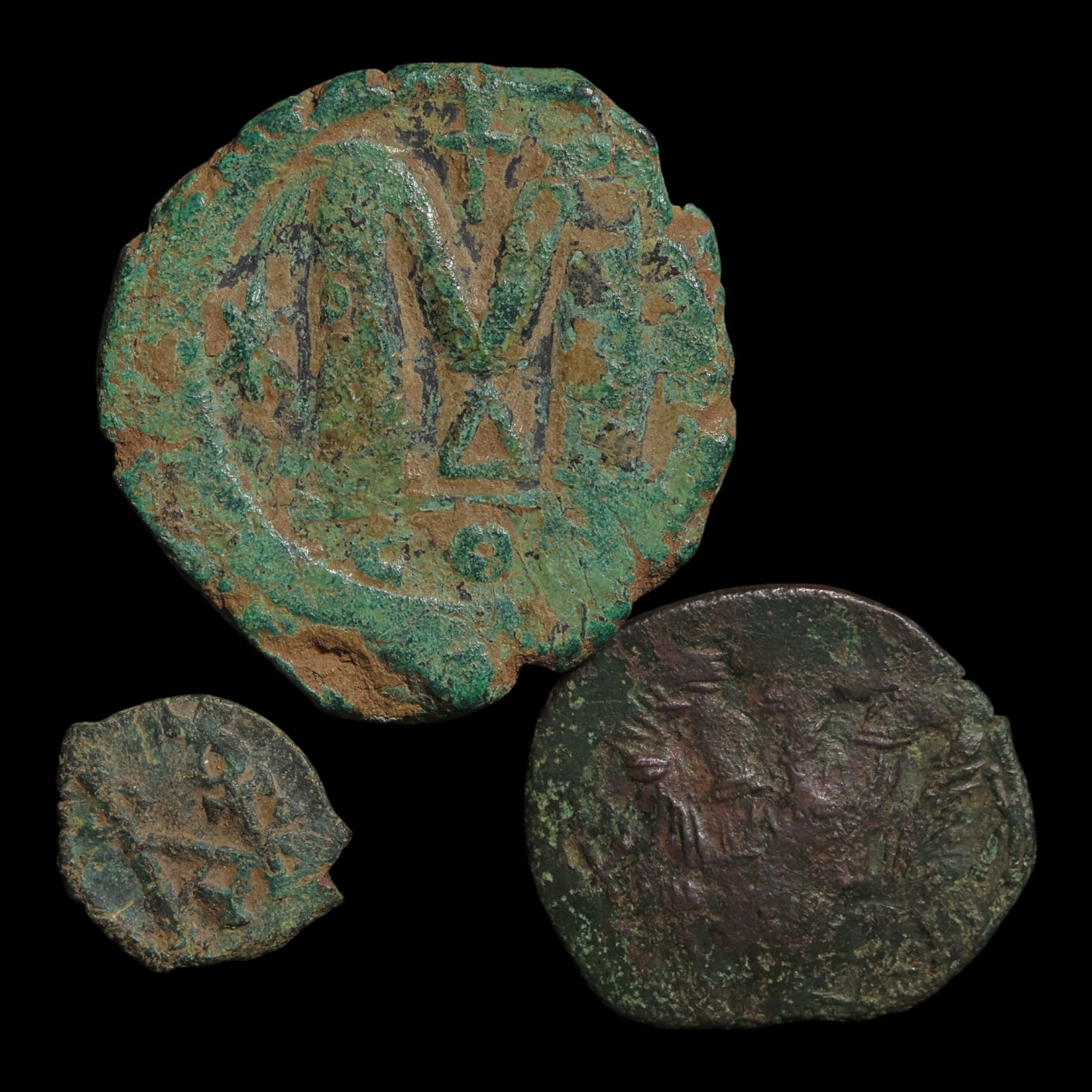 Byzantine Empire, Lot of 3 Copper Issues - c. 500 to 1200 CE - Byzantine Empire