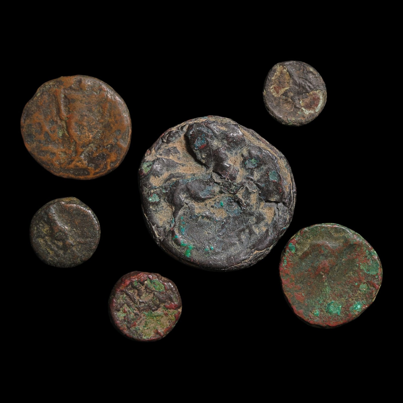 Lot of 6 Miscellaneous Greek Bronze Issues - c. 400 to 50 BCE - Greek World