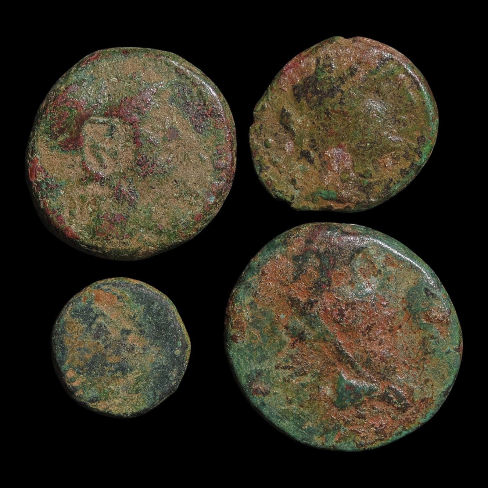 Lot of 4 Miscellaneous Greek Bronze Issues - c. 400 to 50 BCE - Greek World
